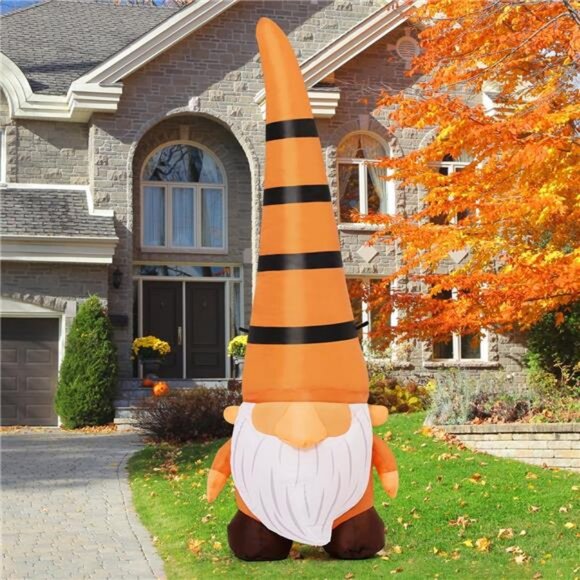 5FT Thanksgiving Inflatables Gnome Blow Up Ourdoor Yard Decoration Built-in LEDs - Picture 6 of 7